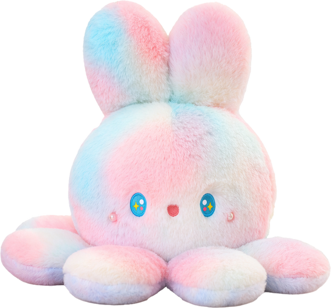 [당일발송 최고품질] 로앤제이 토끼양면문어인형 반전애착인형 25cm, 1개, 01 핑크/블루