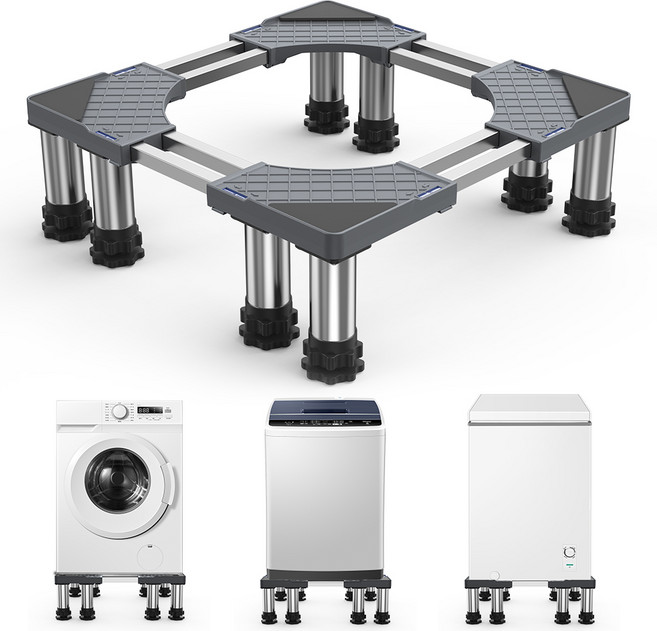 세탁기 다용도 건조기 스탠드 베이스 거치대 가구 바닥 높이조절, 1개, 그레이