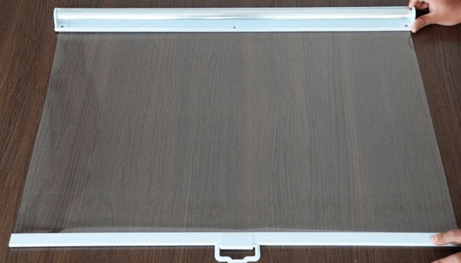 오픈냉장고 투명 롤스크린 냉장커튼 필름 나이트커버, 너비 120cm 길이 150 통풍구멍 X