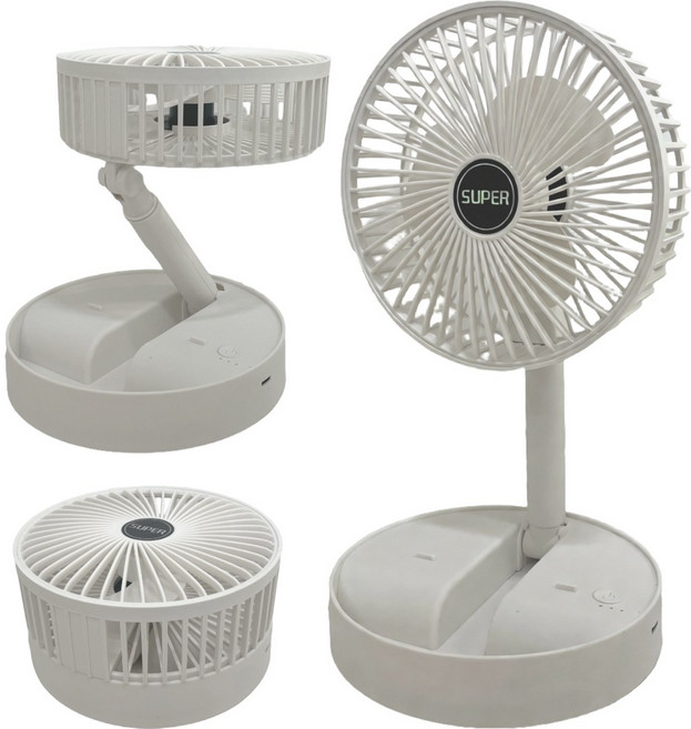 오컴멀 무선 탁상용 선풍기 접이식 휴대용 무소음 사무용 캠핑 수면용, 퓨어화이트