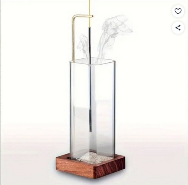 COVERONE 유리 스탠드 집게형 향꽂이 향거치대 인테리어 향받침대 향홀더, 투명