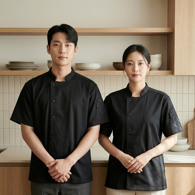 퍼블릭스테이션 올 메쉬 반팔 조리복