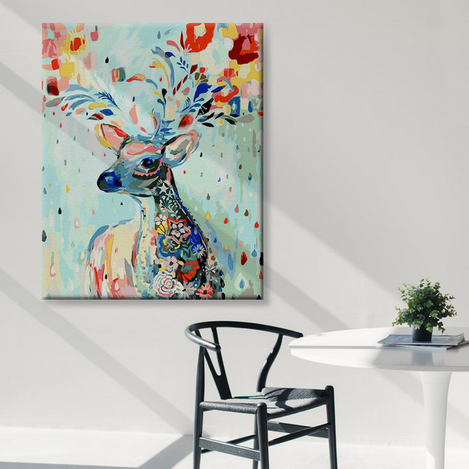 아트픽스 DIY 명화그리기 유화그리기 컬러링북 팝아트 동물 인물, E03-꽃사슴, 1개