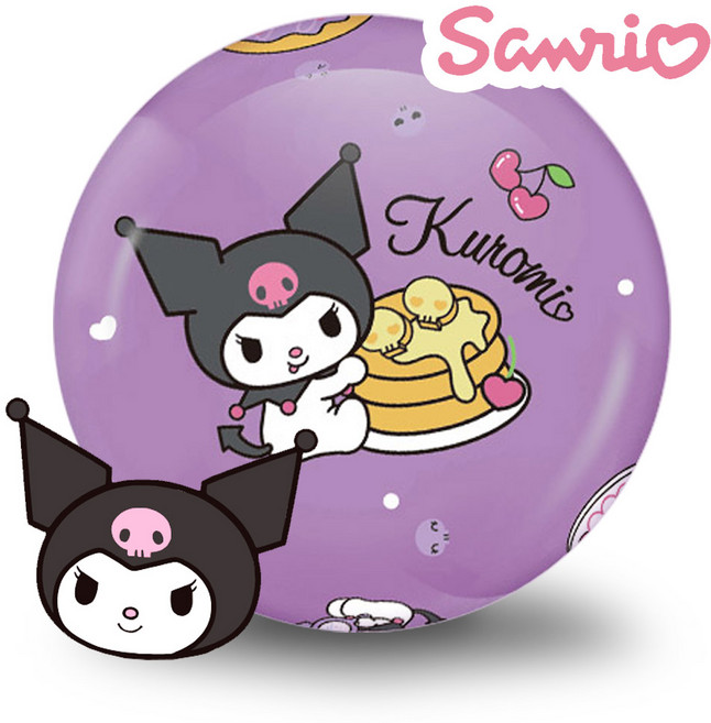 산리오 캐릭터즈 쿠로미 공놀이 탱탱볼 유아체육 야외 놀이 축구공 고무공 장난감, 1개