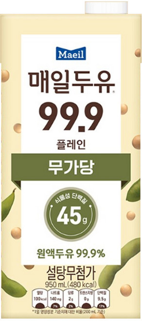 매일두유 99.9 플레인, 950ml, 12개