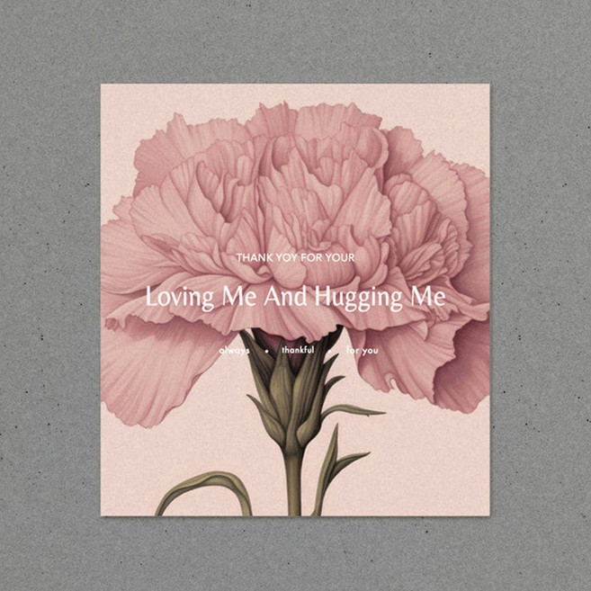 PC 어버이날 카네이션 아트 스승의날 감사 메시지 카드, 50개, CP12 카드