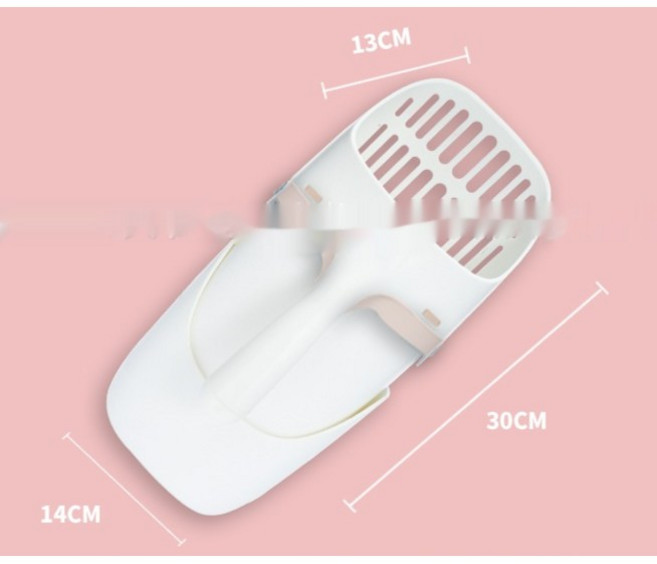 까마느 고양이 쓰레기 삽 일체형 모래삽 똥삽, 핑크, 1개