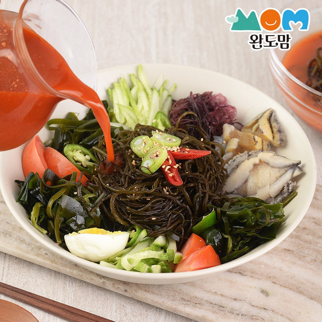 완도맘 꼬시래기4팩+물회육수2팩증정 새콤달콤 해초냉면, 400g