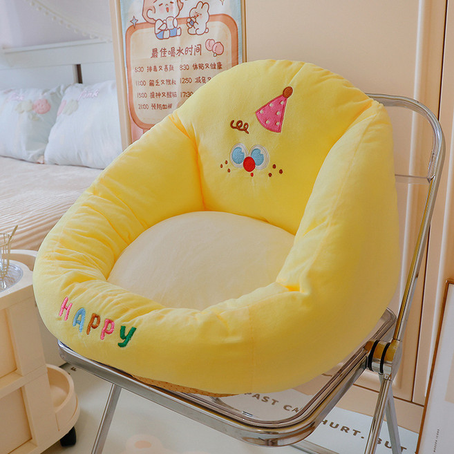 만화 푸톤 좌석 쿠션 다다미 엉덩이 쿠션 사무실 장시간 앉아 있는 의자 쿠션 바닥 쿠션 게으른 사람 좌석 쿠션 일체형, 40*40*32cm/900그램, 우유 노란색