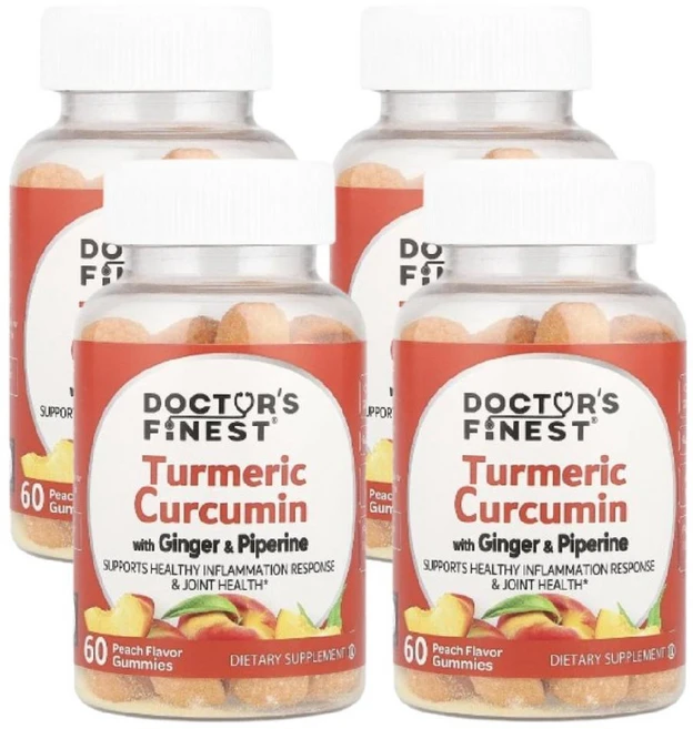 닥터스파이니스트 강황 구미 turmeric ginger gummy 60개 4개, 60정 - 쿠팡