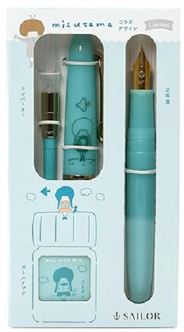 세일러 만년필 프로핏 주니어 +10 미즈타마 콜라보 한정판 스테인리스 펜촉 MF 사에즈리