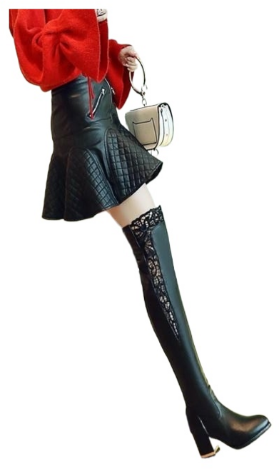 SHENGHAN메쉬 롱부츠 봄가을 여름 통기성 로우힐 슈즈 망사 펀칭 가죽 시스루 여성 여자 신발 *L*23*9*26W