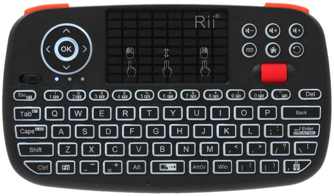 Rii i4 블루투스 키보드 US RU HE ES FR 휴대용 미니 무선 백라이트 키패드 터치 패드 안드 윈도우, 한개옵션2, German keyboard, 한개옵션1
