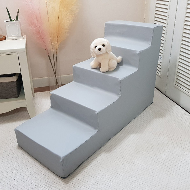 8 DECO 강아지계단 5단 방수 애견계단 펫스텝 높이 60cm_방수 진그레이, (방수) 5단 진그레이