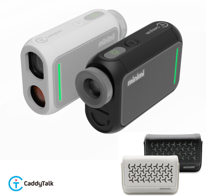 [골프존 캐디톡] 초소형 레이저 골프거리측정기 미니미NR (minini NR) 가죽파우치 포함, 리치블랙, 퓨어화이트