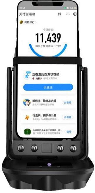 自動搖步機 雙手機搖步器 支援NRCapp降噪款 刷步機計步器 搖步器永動機 2025新設計, 1個, 黑色-可搖1部或2部手機-内置鋰電池款, 黑色