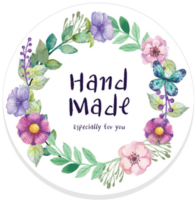 핸드메이드 답례 포장 스티커, 200매