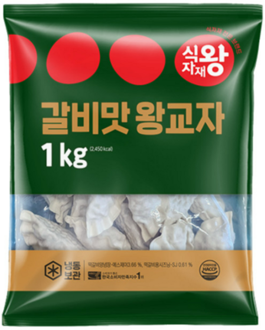 바이오푸드몰_식자재왕 갈비맛 왕교자 1kg, 3개