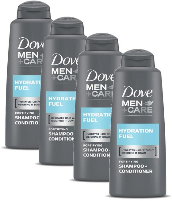 도브 맨 케어 하이드레이션 퓨얼 투인원 샴푸 컨디셔너 Dove Men Hydration Fuel, 4개, 603ml