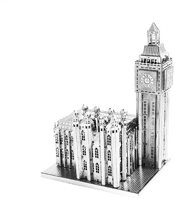 3D메탈미니실버 빅벤입체퍼즐건축물조립키트, 단품, 단품, 1개