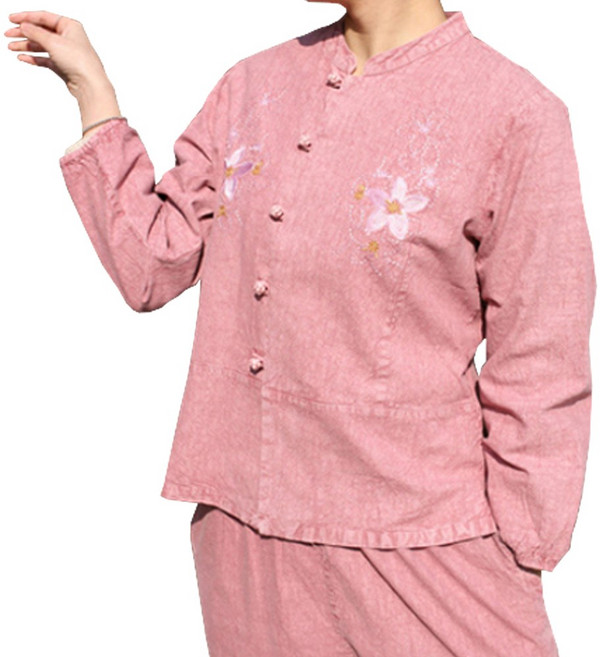 만덕 봄 가을용 여성 20수 차이나 공주수 저고리 바지 세트 개량 생활한복 절복 법복 단체복