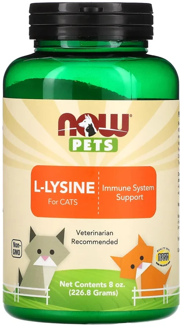 NOW Foods Pets 반려묘용 L-라이신 226.8g(8oz), NOWFoodsPets반려묘용L라이신2268g8oz, 1개 - 쿠팡