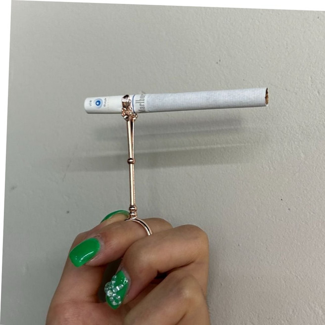 담배반지 시가렛 담배집게 손잡이 로즈골드