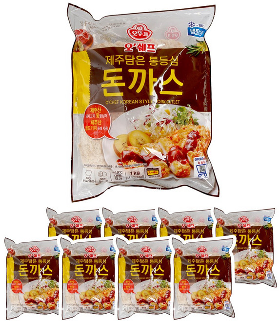 오뚜기 오쉐프 제주담은 통등심돈까스 1kg 8봉지, 상세페이지 참조