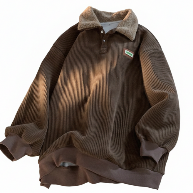 루모프 남자 봄 맨투맨 기모 코듀로이 골덴 카라 티셔츠