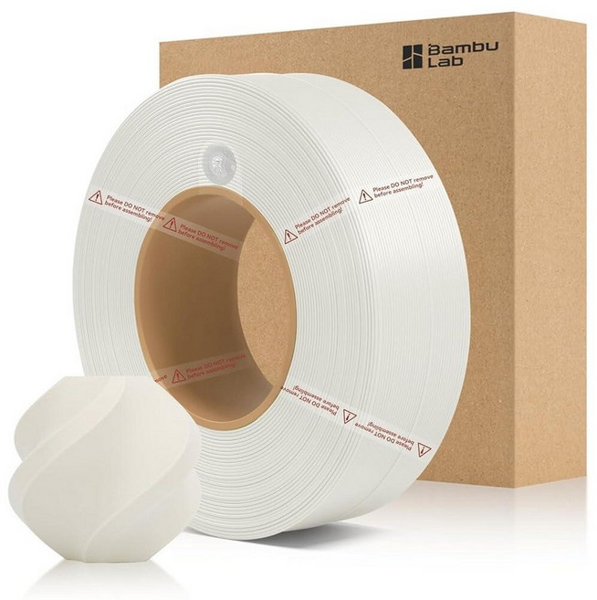 Bamboo PLA 매트 리필 필라멘트 1.75mm 1KG (2.2lbs) Bambu Lab A1/X1/P1 시리즈 3D 프린터용 RFID 포함 쉬운 인쇄 3D 프린팅 필라, 본 화이트 11103