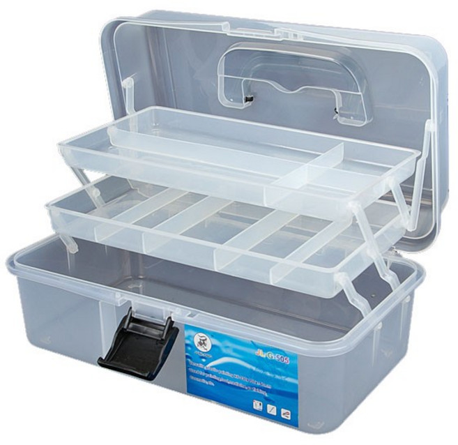 플라스틱 3단 공구함 구급함 수납박스 다용도 정리 화구박스, 1개