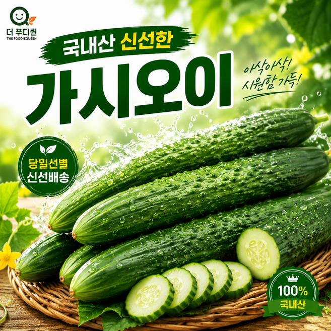 더 푸디퀸 신선해서 아삭한 가시오이 특대 10kg 1개, 1박스