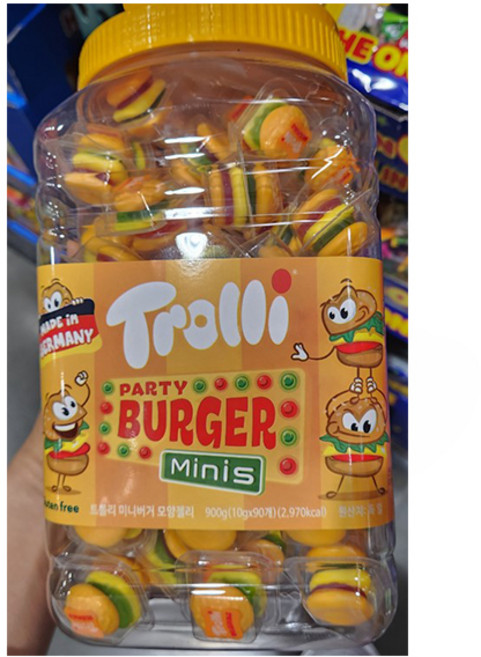 트롤리 미니 버거 젤리 900g 햄버거 과일 독일, 1개