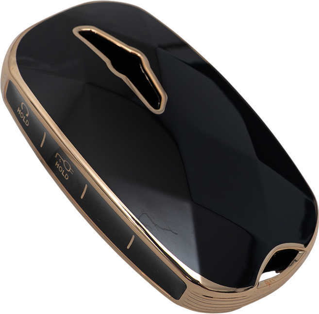 현대 GV 페이스리프트 호환 스마트 차 키케이스 키홀더 TPU 키커버 리모컨, TA87-6버튼, 블랙골드