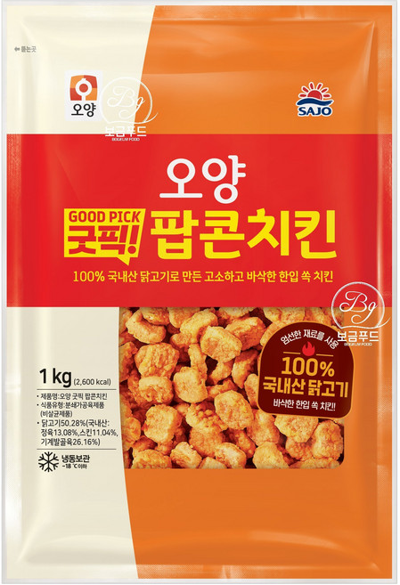 [현대프리마켓] 사조오양 굿픽 팝콘치킨 2kg, 3개