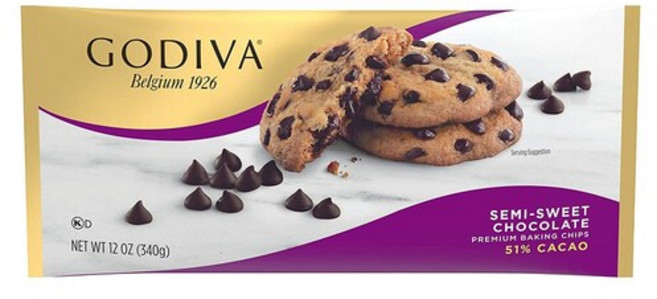 Godiva 고디바 세미 스윗 초콜릿 51% 카카오 340g Semi-Sweet Chip, 1개