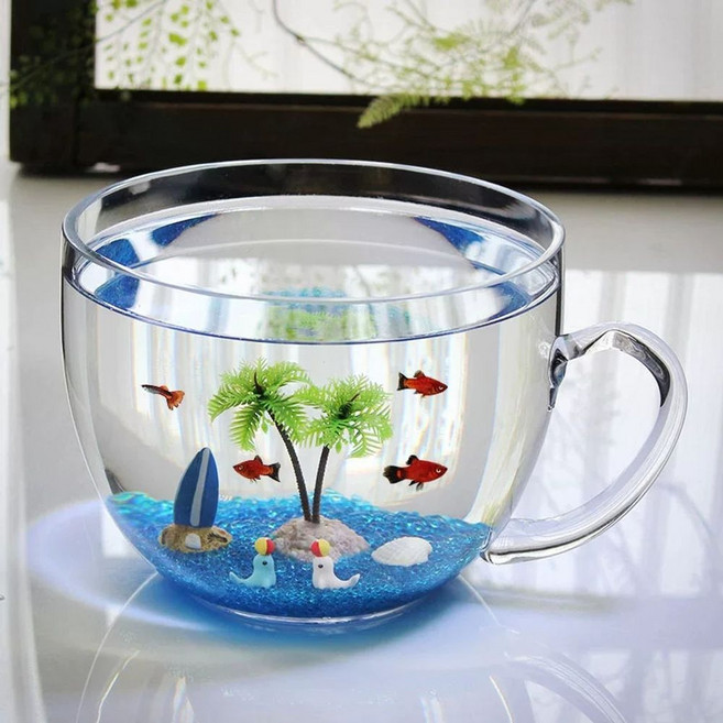 구피어항세트 베타 난주 데스크탑 컵모양어항 20배럭, J. 빅볼 그린 넛 콤보