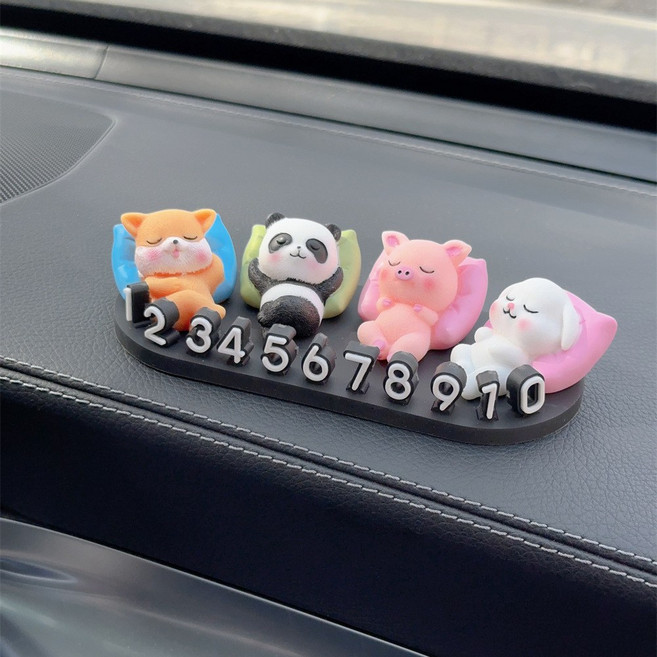 넘버링카 자동차 전화번호판 주차번호판 팬더 커플 주차알림판 주차안내판, 1개, 오렌지