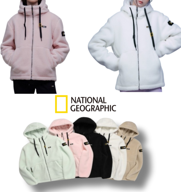 (정품)내셔널지오그래픽 후리스 후드 풀집업 시그니처 플리스 남여공용 디테일 데일리 간절기 봄 가을 긴팔 긴소매 트랜드 캐주얼