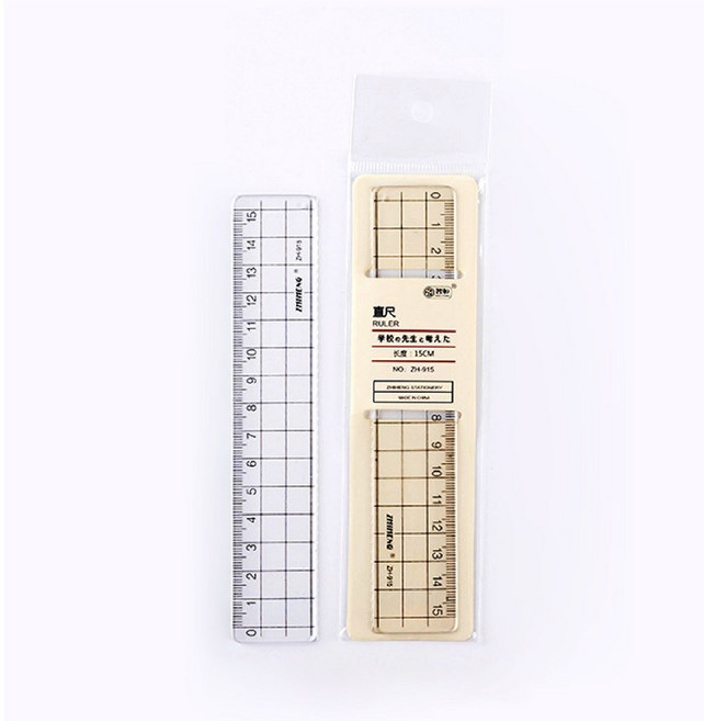 ZHIMENG 壓克力透明直尺, 1個, 無印風直尺-15cm, 透明