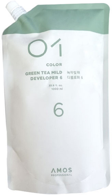 아모스 프로페셔널 녹차빛채 1000ml 디벨로퍼 6%, 1L, 1개