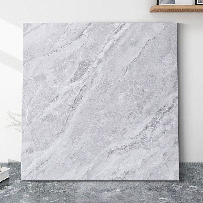 Fowod 800X800mm PVC붙이는 데코타일 접착식 정사각 장판 셀프시공 대리석 모방 바닥 스티커 1.6mm 두께, 15개, 접착식바닥E05