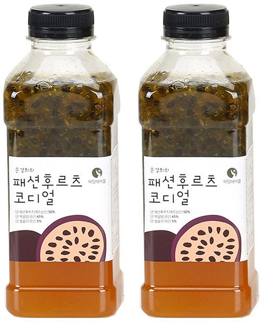 허밍테이블 수제 패션후르츠청 (백향과청), 2개, 600g, 1개입
