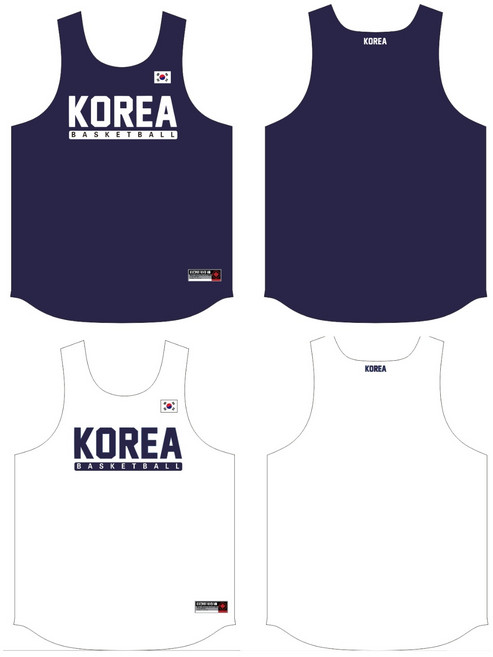 RUCKERPARK 코리아양면져지 - 경량 리버서블 농구나시 국대 농구유니폼 연습져지