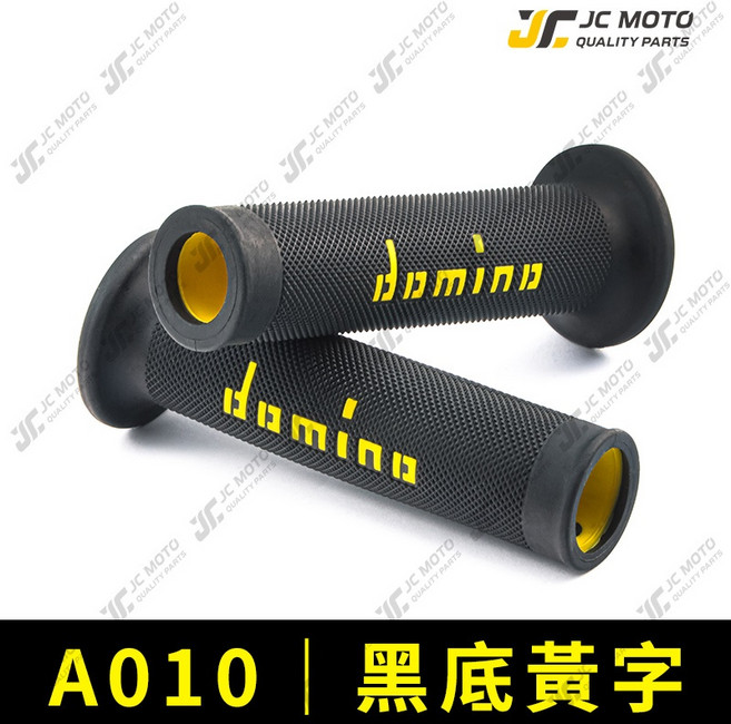 JC-MOTO A010 domino 機車握把 勁戰 FORCE 手把套, 1個, A010黑底／黃字, 黑底黃字