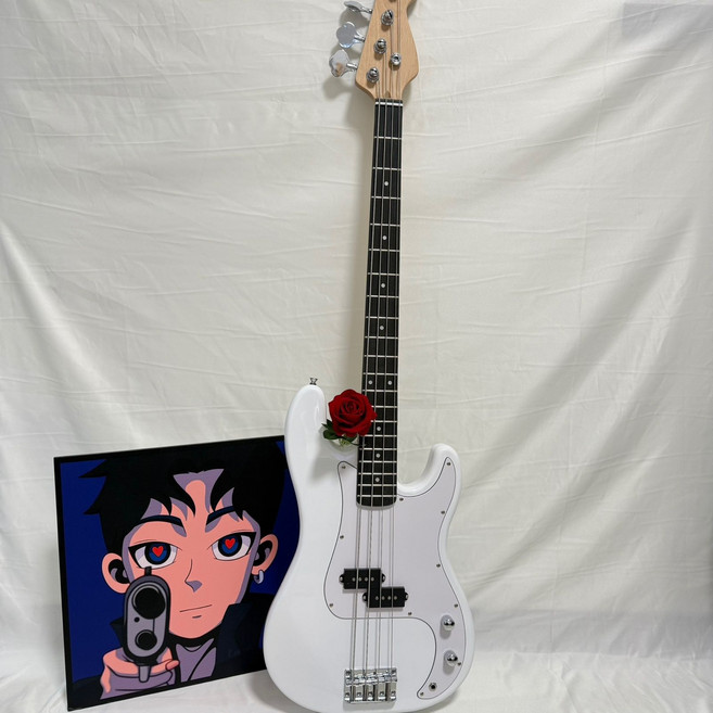 베이스 기타 4 현 20 프렛 베이스우드 바디 일렉트릭, 4) White Set 1, 4) White Set 1, 1개