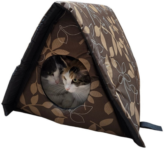 길고양이집 따뜻한 방수 보온 하우스 야외 실외 길냥이 겨울집, 1개, 삼각집 브라운