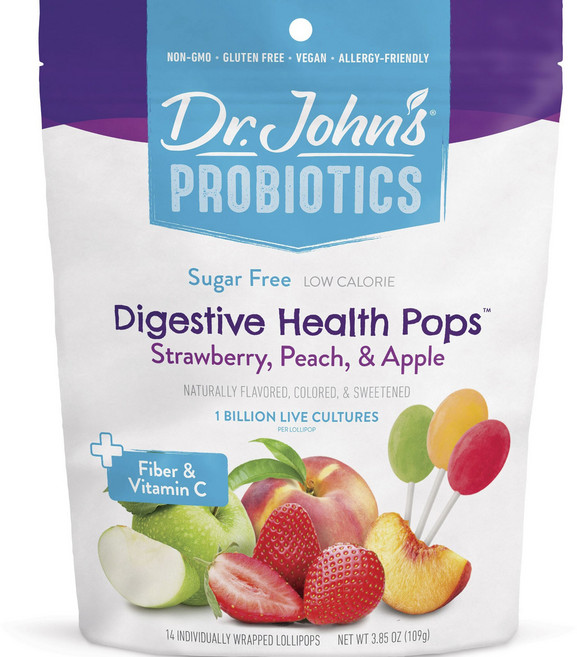 닥터존스 프로바이오틱 다이제스티브 헬스 팝 10억 생배양균 딸기 복숭아 & 사과 맛, 109g, 1개