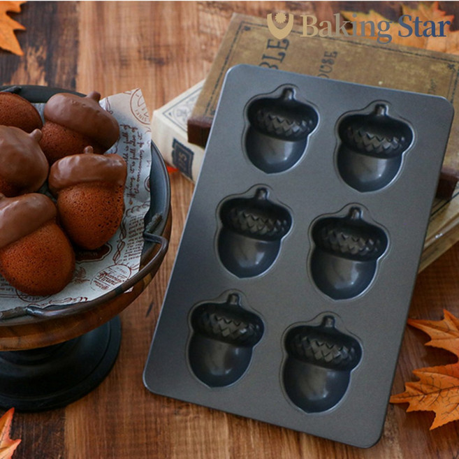 도토리 베이킹틀 6구 마들렌틀 도토리빵, 1개