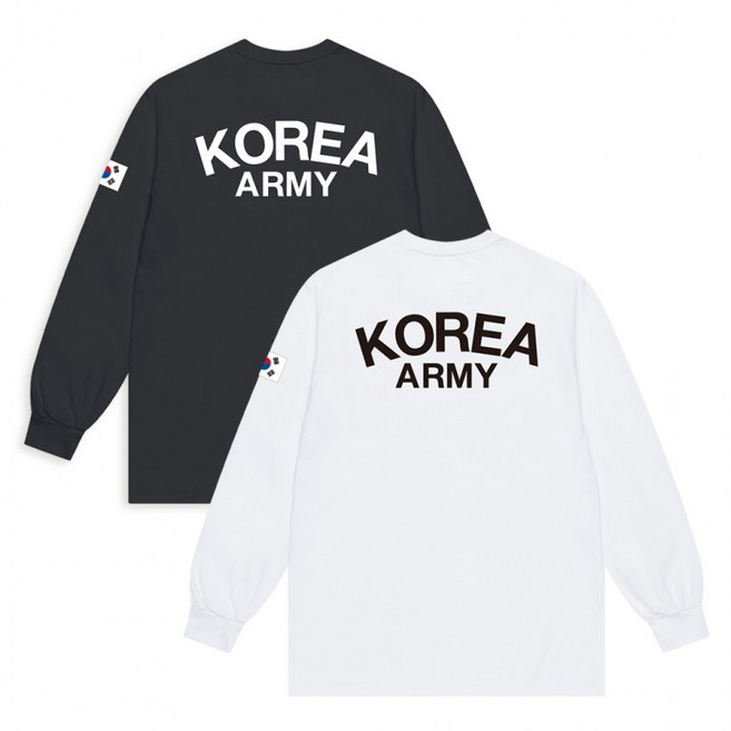 (ABCYZ) 코튼 ROKA 육군 라운드 긴팔 티셔츠 S-7XL (키즈/주니어/성인) (코튼긴팔 면긴팔 긴팔티셔츠 로카긴팔 라운드긴팔 아미긴팔 남녀공용 빅사이즈 육군긴팔)